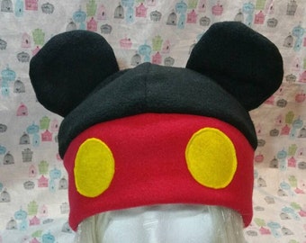 Handmade Mickey Mouse Inspired Fleece Hat