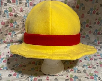 Handmade Monkey D. Luffy From One Piece Straw Hat Pirate Inspired Fleece Hat