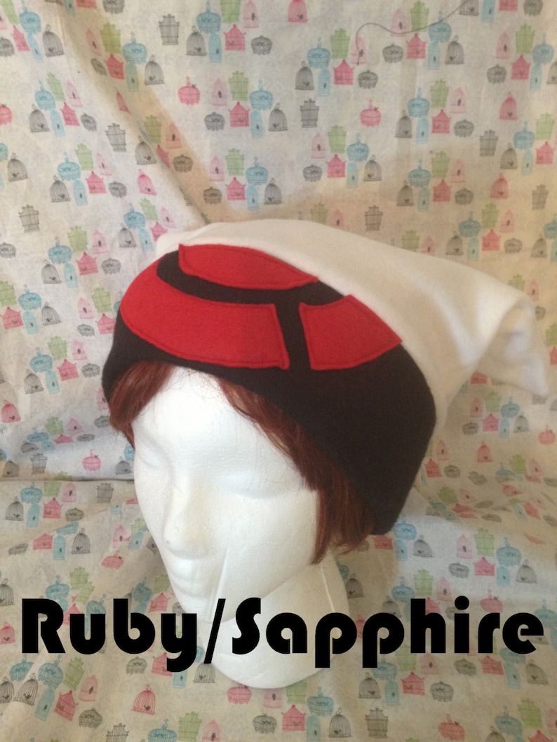 Handmade Pokemon Trainer Brendan Manga/Sapphire/Ruby/Emerald/Omega Ruby/Alpha Sapphire Inspired Fleece Hat - Choose You Color! image 4