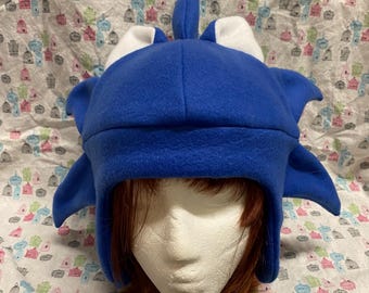 Sonic the Hedgehog Inspired Fleece Hat Handmade