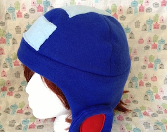 Mega Man Inspired Fleece Hat Handmade