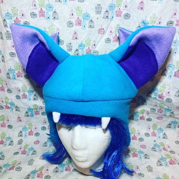 Zubat from Pokemon Blue Bat Inspired Handmade Fleece Hat