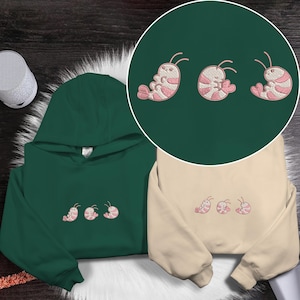 Shrimp Embroidered Sweatshirt Cute Shrimp Sweatshirt Embroidered Crewneck Sweatshirt Gifts