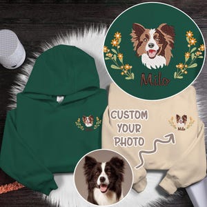 Besticktes Haustier-Sweatshirt, bestickter Hunde-Hoodie Benutzerdefiniertes Hundegesicht besticktes Sweatshirt vom Foto-Haustier-Liebhaber-Geschenk Geschenk für Mutter