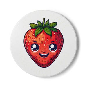 Posavasos de cerámica con forma de fresa, decoración divertida para el hogar, artículos para fiestas, regalo para amantes de la fruta, accesorio de cocina, vajilla bonita.