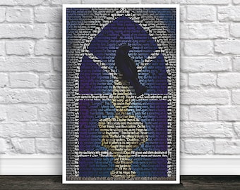 The Raven Word Art Edgar Allen Poe Poem Typography Poster Unframed