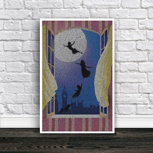 Peter Pan Word Art Typography Cartel Sin marco