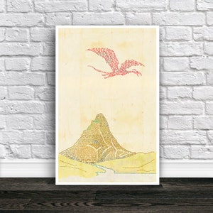 El Hobbit Señor de los Anillos Palabra Arte Tipografía Cartel Sin enmarcar