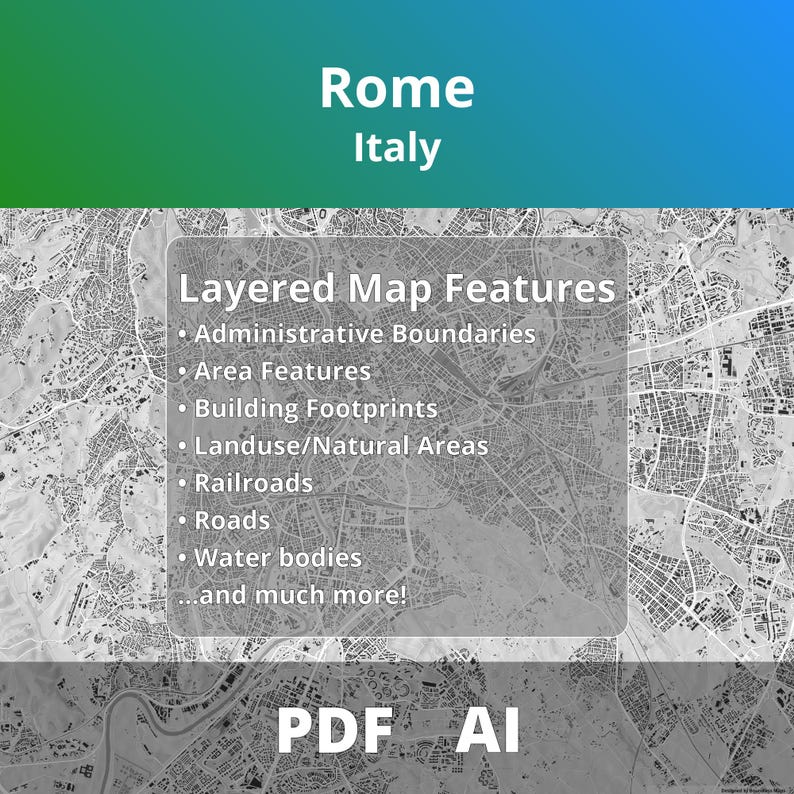 Figure Grund Roma Rome (italy) - Figure Ground Vector Map | Roads, Buildings, Hillshade ...