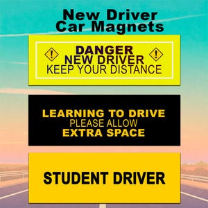 Nieuwe automagneet voor chauffeur, bord voor leerling-chauffeur, veiligheidswaarschuwing voor lerende automobilisten, magneet voor rijinstructeur, weerbestendig en duurzaam