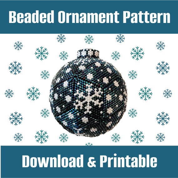 Beaded Snowflake Ornament Pattern: 3D Christmas Bulb (PDF Downloadable Instructions