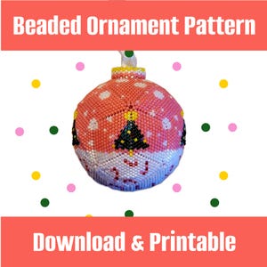 Snowflake Beaded Ornament Pattern: 3D Christmas Bulb (PDF Download)