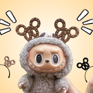 Labubu Mouse Ears Pretzel - Mickey Labubu Ears - Labubu Disney - Labubu Clothes - Mickey Ears for Labubu