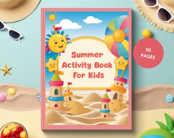 Summer Activity Book for Kids, Vacation Learning Games, Printable Workbook