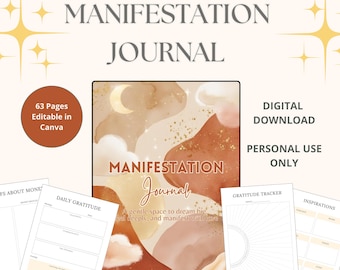 Manifestation Planner PDF, Law of Attraction Journal, Goal Setting Workbook