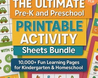 Preschool Busy Book Bundle PDF, Toddler Learning Activities, Homeschool Workbook Pack
