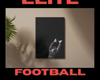 American Black Football Poster – Motivational Gift for Athletes | Printable Wall Art | Digital Sports Decor for Players