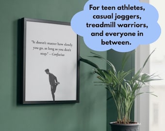 Inspirational runner gift track and field wall art digital download printable motivational running quote cross country team decor