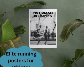 Running Quote Poster Motivational Digital Print Wall Art for Runners Track Athletes Marathoners Fitness Runner Gift