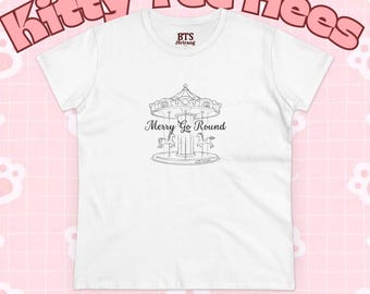 Merry Go Round bts arirang 2026 album, carousel sketch Tee | lyric script back print