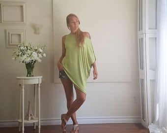 Asymmetric Boho Tunic Off Shoulder Party Blouse Long Loose Top Relaxed Fit Pullover Sleeveless T Shirt Maternity Plus Size XS - XL