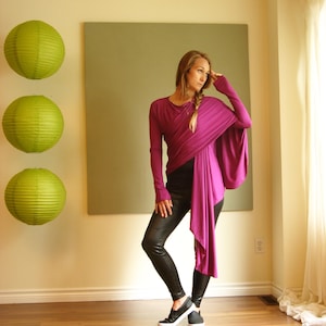 Long Sleeve Cardigan Wrap Sweater Boho Jacket Yoga Top Draped Open