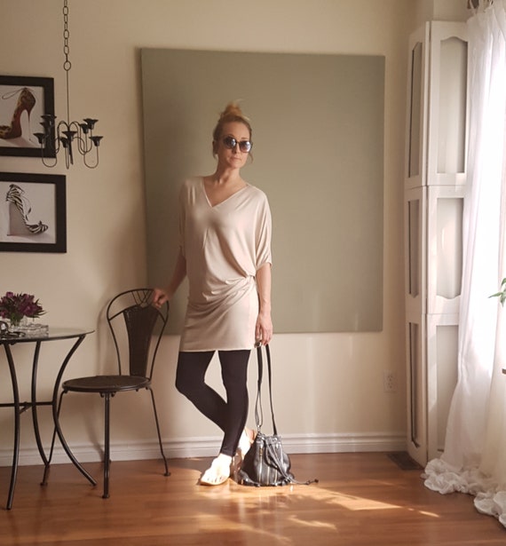 Minimalist Dolman Sleeve T Shirt Dress Plus Size Tunic Loose Oversized  Short Sleeve V Neck Pullover Comfy Loungewear XXL Lightweight Jersey - Etsy