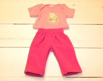 Pink Top e Hot Pink Fleece Pants - 16 - 17 pollici vestiti bambola
