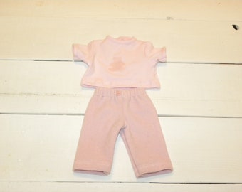 Pretty Pink Pants and T Shirt - 14 - 15 pollici vestiti bambola