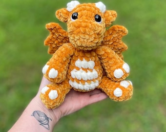 Baby Dragon Crochet Pattern: Amigurumi Low-Sew (PDF Digital Pattern)