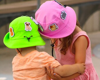 Patchy's Kids Bucket Hat: Kids Customizable Sun Hat with Velcro Patches that stick anywhere for 2-7 year old children