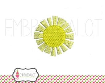 Mini sun embroidery design. Summer embroidery for small spots. Beach embroidery, mini embroidery, mini sun embroidery download.