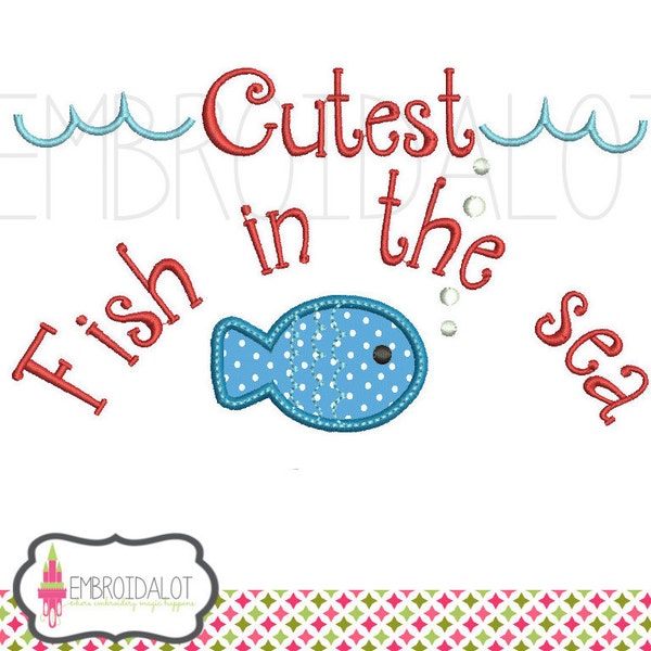 Boys applique embroidery design. Nautical embroidery design. Fun Boys embroidery for your little ones. Fishing applique. Fishing embroidery.