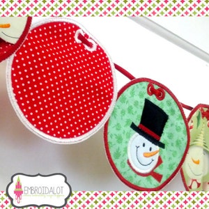 Bunting machine embroidery design. Made in the hoop bunting embroidery. Made ITH in two sizes 4 x 4 and 5 x 7, Embroidery project.