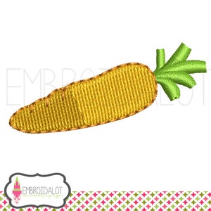 Carrot embroidery design. Super cute mini carrot machine embroidery. Great easter embroidery for little spots. Spring embroidery.