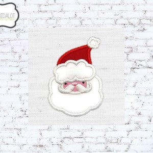 Santa applique embroidery design. Cute santa embroidery in two sizes. Great fun Christmas applique for a festive touch.