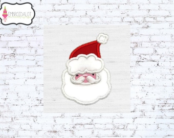 Santa applique embroidery design. Cute santa embroidery in two sizes. Great fun Christmas applique for a festive touch.