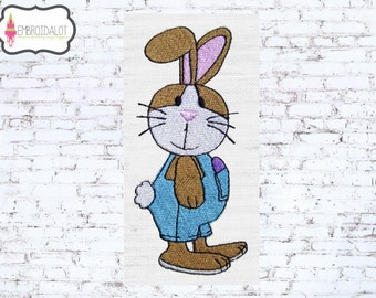 Easter bunny machine embroidery design. Fun easter embroidery in 5 x 7 size.