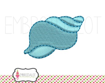 Mini shell embroidery design. Beach embroidery for small spots. Summer embroidery, mini embroidery, mini shell embroidery download.