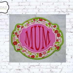 Monogram frame machine embroidery design. Style 1, 3 sizes each. Pretty monogram embroidery. Great text frame applique..