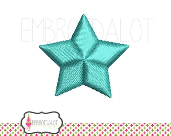 Mini star embroidery design. Pretty little basic star machine embroidery design good for tiny spots. Mini embroidery for babies.