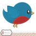 Bird machine embroidery design. Such a cute chubby little bird design in filled stitch embroidery. Fun bird embroidery.