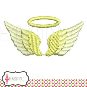 Angel wings embroidery design. Dainty Angel embroidery in 3 mini sizes Pretty Angel wing machine embroidery in filled stitch. image 1