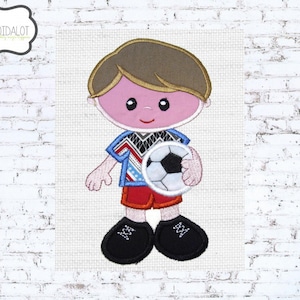 Soccer applique design. Cute soccer embroidery design, 6 sizes. Fun sport applique. Football applique. Soccer Boy applique.