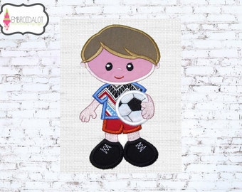 Soccer applique design. Cute soccer embroidery design, 6 sizes. Fun sport applique. Football applique. Soccer Boy applique.