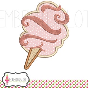 Cotton Candy applique embroidery design. Pretty circus applique embroidery design. Carnival / Circus embroidery in two sizes.