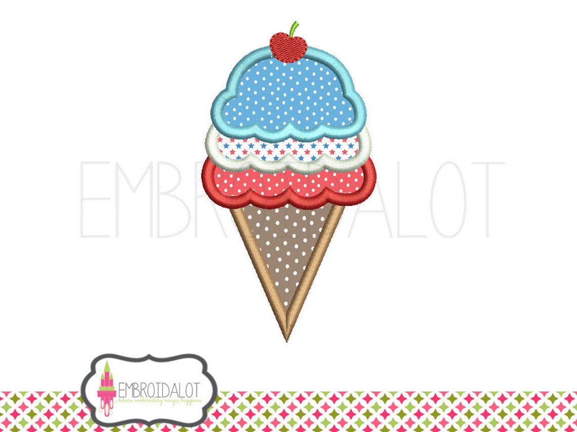 Ice Cream Applique Embroidery Design. Super Cute Ice Cream Etsy