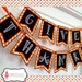 Thanksgiving bunting machine embroidery design. Made in the hoop. Made ITH embroidery in 3 sizes. Fall embroidery project or photo prop.