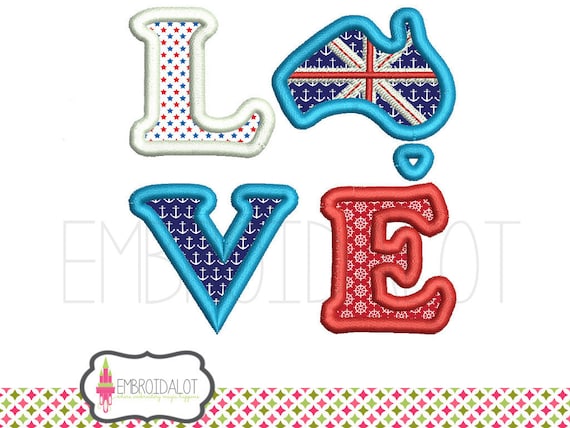 Australian applique embroidery design. Fun Australian applique. Cute Australian embroidery. Great for Australia day projects.