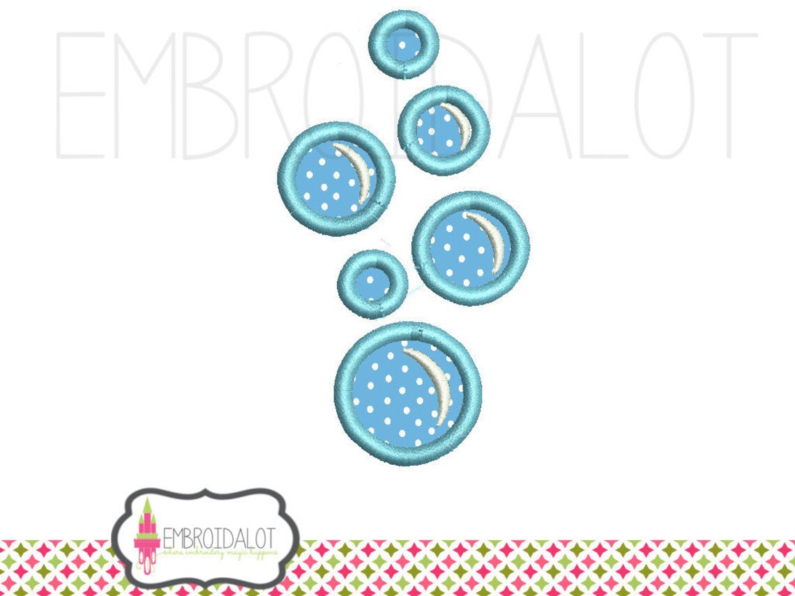 Bubble Applique Embroidery Design. Cute Bubble Embroidery Etsy